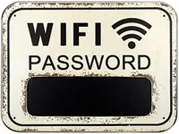Excello Global Products WiFi Password Sign Made from Distressed Weathered Surface Wood. Includes a Mini Chalkboard to Display WiFi Password (White)