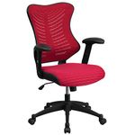 Flash Furniture Executive Swivel Ergonomic Office Chair, Plastic, Foam, Metal, Burgundy Mesh, Set of 1