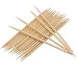 DAKFOOK 2 Boxes Natural Bamboo Toothpicks, 7200 Pcs Double Sided Wooden Cocktail Sticks, 6.5cm Wood Tooth Picks Sticks for Desserts, Appetizer, BBQ Parties, Fruit Picks