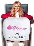 Casa Copenhagen Premium Virgin Grade Thermocol Balls Refill for Pillows, Sofa, Bean Bags, Soft Toys & Beans for Bean Bag Refill 1 Kg (White)