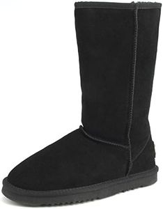 AUSLAND Genuine Suede Women's Boots Winter Tall Boot Snow Boots for women Waterproof 6.5US Black 5115 37EU