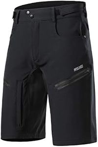 ARSUXEO Mens Bike Shorts,Cycling Shorts,Mountain Bike Shorts Loose Fit with Moisture-Wicking Waistband, Black, Medium