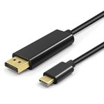 TNP USB Type C (USB-C) to Displayport DP 4K Adapter Cable (6FT) - USB-C 3.1 Male to Displayport DP Ultra HD UHD 4K 1080P Video Audio AV Adaptor Converter Cable Wire Cord Plug Connector