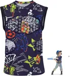 HolyElks Youth Padded Protective Shirt, Chest Rib Protector Heart Guard Sternum Shirt for Baseball Football Paintball (Blue, Youth-S)