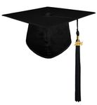 GraduationMall Nursery Preschool Child Graduation Cap for Kids 2024 Tassel Kindergarten Shiny Graduation Hat Black