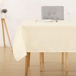 Deconovo Oxford Decorative Tablecloth Wipeable Plain Tablecloth Rectangle Water Resistant Tablecloth for Picnic 137x200cm(54x79in) Cream