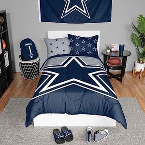 FOCO Dallas Cowboys NFL Team Color Bed in a Bag Comforter Bedding 3 Piece Twin Set