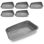 Navaris Set of 6 Shoe Drip Trays - Multi-Purpose Boot Tray for 1 Pair of Rain Boots, Winter Boots, Wellies - For Indoor and Outdoor Use - Grey