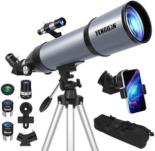 Telescope for Adults & Kids 80mm Aperture 600mm, Telescope for Adults High Powered, Beginners in Astronomy to See Planet, with Phone Adapter and Moon Filter, Carry Bag, Gray