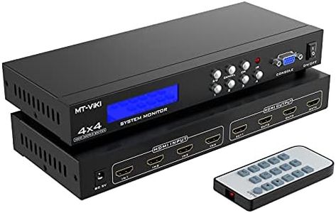 MT-VIKI 4x4 HDMI Matrix 4 in 4 Out 4K@30Hz HDMI Matrix Switcher & Splitter Support 4Kx2K@30HZ, EDID, RS232