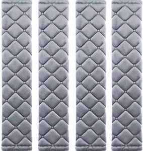 MIKAFEN 4 Pack Universal Car Seat Belt Pads, Adult Seat Belt Shoulder Strap Covers Harness Pad for Car/Bag,Soft Comfort Helps Protect You Neck Shoulder from The Seat Belt Rubbing 4pack-Gray