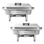 Zic 2 Packs 8 Quart Full Size Stainless Steel Chafing Dish Food Warmer Buffet Server ZC807