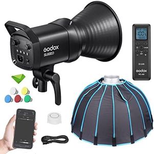 Godox SL60IID SL60II-D w/60cm Softbox, 70W Led Video Light,2.4GHz Wireless/Bluetooth Control 8FX Effects for Cinematography, Broadcasting, YouTube, Outdoor Shooting, etc