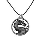 FAADBUK Kombat Vintage Charms Jewelry Kombat Lover Gift Kombat Dragon Amulet Necklace & Keychain for Family Friend(Dragon NK-S)