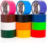 Craftzilla Rainbow Colored Duct Tape — 12 Bright Duct Tape Colors — 10 Yards x 2 Inch — Waterproof Duct Tape — Colored Duct Tape Multipack for Arts — Heavy Duty Duct Tape — Color Duct Tape Rolls