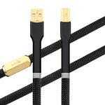 Viborg HiFi USB 2.0 Cable Type A Male to B Male Digital Audio Data Cable Scanner Printer Cord for DAC (1.5M)