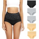 Senllori Women High Waisted Cotton Underwear Tummy Control Briefs Ladies Soft Full Coverage Panties Multipack Size XL