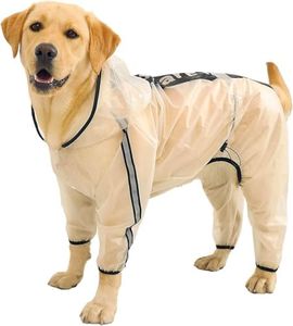 Olsa Dog Raincoat, Pet Rain Coat, 4 Legs Dog Rain Jacket with Reflective Stripe, Water Proof Dog Poncho Snow Clothes for Small Medium Large Dogs