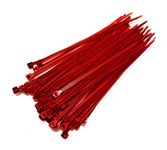 Small Standard Nylon Cable Ties 2.5mm in Width Zip Straps, Pack of 100 (2.5mm x 100mm, Red)