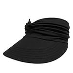 aoozleny Womens Wide Brim Sun Visor Hat, Summer Beach Sport Cap (Black)