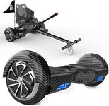 HITWAY 6.5” Hoverboards with Hoverkart, Hoverboards Bluetooth with Go kart, Smart Powerful Motor with LED Indicator, Gift for Kids