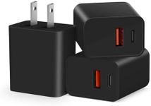 Quinyew USB C Charger Block, Watch Se Block, 2023 Upgrade Dual Port Fast Charging Block Cube Box Brick Plug Adapter Compatible with New Watch SE Series 8 7 6 5,14 Pro Max, 3Pack Black