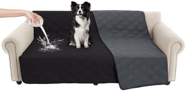 Vmeyiek 100% Waterproof Dog Bed Cover Pet Blanket 68"x82", 7-Layer Reversible Washable Bed Mat for Furniture Couch Sofa Car (Black+Blackish Gray)