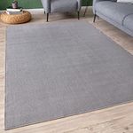 THE RUGS Low Pile Area Rugs – Modern Indoor Rugs for Living Room, Bedroom, Dining Room, Entryway – Non-Shedding (Silver, 80x150 cm)