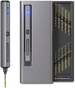 AM ARROWMAX Mini Electric Drill 13 in 1 with Aluminium Box, Cordless, LED Lights, Needle Vise Hand Drill Kit, 10 HSS Drill Bits, 3/32-Inch Keyless Chuck, Variable Direction (SDS MINI)
