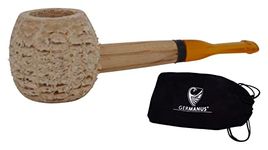 GERMANUS Original Corncob Pipe - Short Apple - Tobacco Pipe incl. Pipe Bag