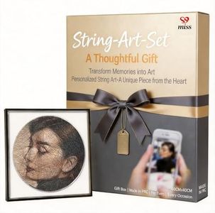 SSMISS Custom String Art Kit with 5 Vibrant Colors - Personalized Photo to String Art DIY Craft Kit for Adults - Unique Wall Decor Gift for Anniversary Birthday Wedding - 16x16 inch Frame Included