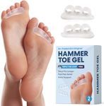 Dr. Frederick’s Original Hammer Toe Gels - 2 Pairs - Firm Hammer Toe Support Crest for Women & Men - Joint Realign - Cushion, Support & Temporary Splint - Crooked, Claw, Diabetic Toe Brace - 3 Loop