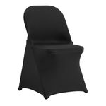 VEVOR Stretch Spandex Folding Chair Covers, Universal Fitted Chair Cover, Removable Washable Protective Slipcovers, for Wedding, Holiday, Banquet, Party, Celebration, Dining (50PCS Black)