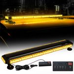 80 LED 29.5 Inch Roof Top LED Strobe Light w/Directional Arrow, Amber Magnetic Warning Emergency Hazard Flashing Lighting Bar Beacon Double Side Traffic Advisorfor Safety Construction