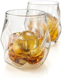 James Bentley Glass JB Whiskey Glass – Elevante your Drinking Experience with our Whiskey Set of 2 Hand Blown, Double Wall Glass Tumbler (6oz) with 2X Ice Ball Mold - Whiskey Glasses for Men