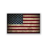 Vintage American Flag Vinyl Decal Sticker USA Old Glory Car Window Bumper 5-Inch by 3-Inch Premium Quality UV Resistant Laminate JMM002