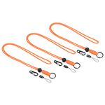 PATIKIL Paracord Lanyard 20 Inch, 3 Pack Necklace Keychain Cord Metal Clasp Hook Ring Strap for Keys Whistle ID Card Badge Holder, Orange