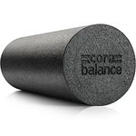 Core Balance Foam Roller Massager 45cm Long Medium Density EPE Muscle Massage (45cm - Black)