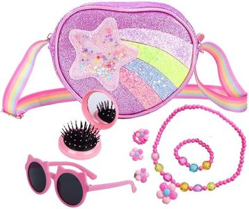 Woltechz Play Purse for Little Girls, Toddler Purse with Pretend Makeup for Kids, Princess Toys Purse for 3-10 Year Old Birthday