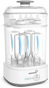 GROWNSY Bottle Sterilizer and Dryer, Compact Electric Steam Baby Bottle Sterilizer (Esterilizador de Biberones), Bottle Sanitizer for Baby Bottles, Pacifiers, Pump Parts