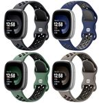 Maledan Attractive Band Compatible for Fitbit Versa 3/ Versa 4/ Fitbit Sense/Sense 2 Bands Women Men, Waterproof and Breathable Strap Replacement Band for Fitbit Versa 3 and Sense Smartwatch, Large