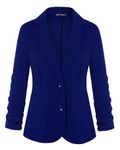 LADI TREND Womens Casual Blazer Work Office Lapel Suit Jacket with Pockets (Royal Blue XXL)