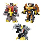 Hasbro Transformers Dinobot Adventures Dinobot Squad Grimlock, Dinobot Snarl, and Predaking 3-Pack Converting Figures, 4.5-Inch Toys, Ages 3 and Up, F2951