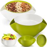 Pumtus 2 Pack Pistachio Bowl, Double Snack Serving Dish, Party Pedestal Nut Bowls with Seeds Shell Storage Container for Peanuts, Cherries, Edamame, Fruits, Candy