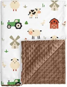 CIVARUA KIDS Baby Blanket for Boys Girls, 30x40 Inch Soft Lightweight Minky Dot Blanket with Farm Animals, Double-Layer Dotted Backing for Infant Toddler Nursery Crib, Sensory Security Blanket