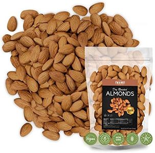 Dry Roasted Almonds Unsalted 32 oz (2 lbs) Batch Tested Gluten & Peanut Free | No Oil | Whole | No PPO | Non-GMO | No Herbicide | Healthy Protein Boost | Premium Quality | Try the difference!!