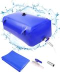 Ezcasch Portable Water Storage Bladder, 211gal/800L Large Capacity Water Storage Containers, Portable PVC Water Reservoir with valves and Overflow Kit, Foldable Water Tank for Outdoor Use, blue