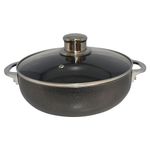 IMUSA USA CHI-00084 3.2Qt Nonstick Charcoal Caldero (Dutch Oven) with Glass Lid, 3.2 Quart