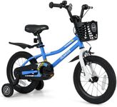 Olakids Kids Bike, 12 14 16 18 Inch Toddlers Bike for Boys Girls Age 3-8 Years, Children's Bicycle with Training Wheels Adjustable Seat and Handlebar Basket, Handbrake and Coaster Brake