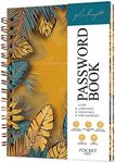 PLANBERRY Password Book – Internet Address Organizer with Alphabetical Tabs – Alphabetized Website & Computer Password Keeper – 4.4x5.5″, Softcover, Pocket Size (Golden Jungle)